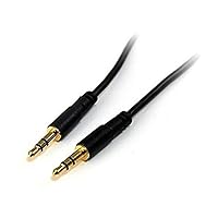 6 ft Slim 3.5mm Stereo Audio Cable - M/M - 3.5mm Male to Male Audio Cable for Your Smartphone, Tablet or MP3 Player (MU6MMS) Black
