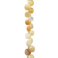 Teardrop Beads on String 7.87 Inch, 10mm x 12mm Natural Stone Beads Loose Gemstones Beads Spacer Beads for Jewellery Making (Yellow)