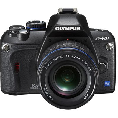 Olympus Evolt E420 10MP Digital SLR Camera with 14-42mm f/3.5-5.6 and 40-150mm f/4.0-5.6 ED Zuiko Lenses