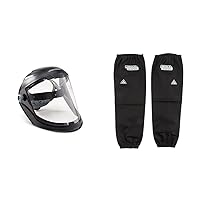 JACKSON SAFETY Lightweight MAXVIEW Premium Face Shield with 370 Speed Dial Ratcheting Headgear – Anti Fog Coating & Lincoln Electric KH813 Black One Size Flame-Resistant Welding Sleeves
