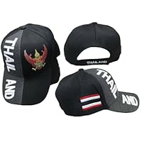 Thailand Country Black White Letter Crest Patch On Side Embroidered Hat Cap