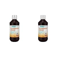 NOW Supplements, Liquid Elderberry for Kids with Zinc and Astragalus, Immune Support*, 8-Ounce, Packaging May Vary (Pack of 2)