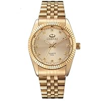 Golden New Clock gold Fashion Men watch full gold Stainless Steel Quartz watches Wrist Watch