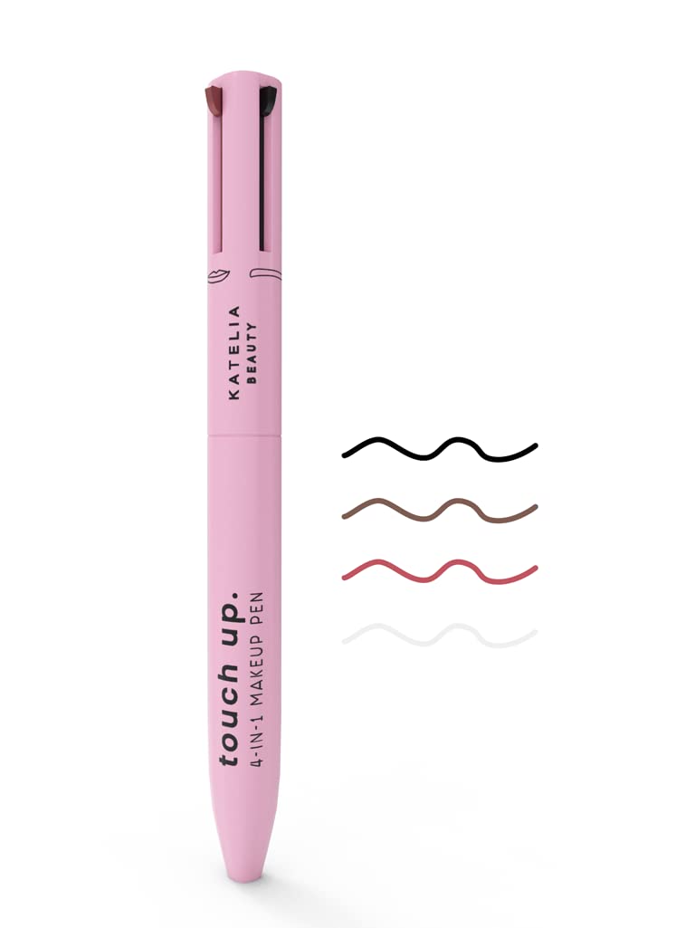 Katelia Beauty Touch Up 4-in-1 Makeup Pen (Eye Liner, Brow Liner, Lip Liner, & Highlighter) All-in-One, Multi-Functional Portable Beauty Product, On The Go Travel Makeup Pencil, Refillable Magic Pen (Makeup Pen A)