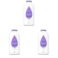 Johnson's Lavender Baby Powder with Naturally Derived Cornstarch, Hypoallergenic and Paraben Free, 15 oz (Pack of 3)