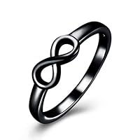 Fashion Women Silver Plated Infinity Ring Endless Love Symbol Ring Size 5-10 (9)