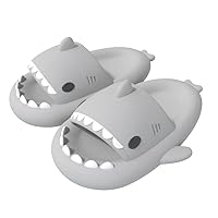allgala Shark Slides for Women Men and Big Kids Novelty Soft Slippers Open Toe Shark Sandals Cushioned Slides Beach Pool Shower Cruise Slippers with Comfy Cushioned Thick Sole