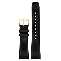 Rubber Watch Strap 22mm For Iwc IW390502 IW390209 Watchband Folding Clasp Curved End Wristwatches Belt