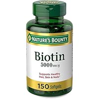Natures Bounty Biotin, Vitamin Supplement, Supports Metabolism for Cellular Energy and Healthy Hair, Skin, and Nails, 5000 mcg, 150 Count (Tool ONLY).