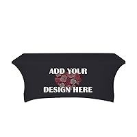 10FT Custom Tablecloth with Business Logo, Personalized Spandex Table Cover for Trade Show, Parties, Anniversary Activities