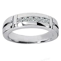 0.40 ct Men's Round Cut DiamondWedding Band In Channel Setting in 18 kt White Gold