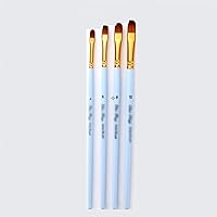 CHCDP 4Pcs/Set Drawing Art Supplies Watercolor Paint Pen Artist Paint Brush Nylon Hair Wooden Handle Matte Oil Painting Brushes (Color : E)