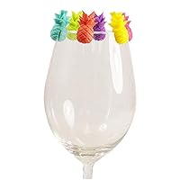 6 Pcs/set Colorful Cup Recognizer Reusable Tea Bag Hanger Pineapple Glass Identifiers Silicone Drinking Buddies Wine Decor Markers