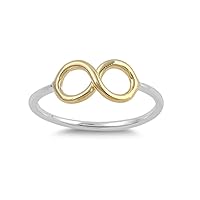 Sterling Silver Two-Toned Infinity Ring Size 6