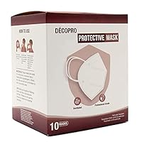 Pack of 10 Disposable Face Masks Mouth and Nose Safety Protection, 5-Layer Filter Barrier/Manufactured for and Sold Exclusively by DecoPro
