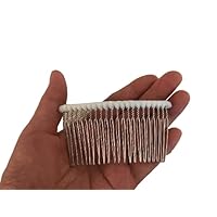 Extra Long 22 Teeth Tulle-wrapped Metal Comb, 8.5cm x 4.8cm, Perfect For Holding Any Long Wedding Veils In Place (IVORY)