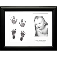 Baby Handprint Footprint Kit with Black Display Frame, White mount