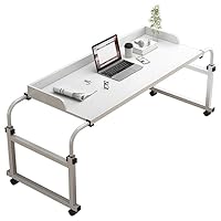 Overbed Table Bed Table Rolling Mobile Computer Laptop Desk Over with Wheels for Twin/Full/Queen/King Size Bed Frame