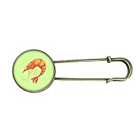 Arthropod Seafood Shrimp Prawn Retro Metal Brooch Pin Clip Jewelry