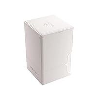 Watchtower 100+ XL Convertible Deck Box | Double-Sleeved Card Storage | Card Game Protector | Nexofyber Surface | Holds Up to 100 Cards | White Color | Made by Gamegenic (GGS20121ML)