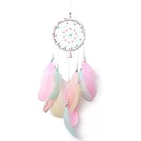 Tellpet Dreamcatcher Handmade Dream Catchers for Bedroom, Girls Gifts, Pink Colorful Feather