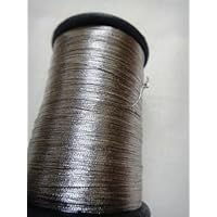 Antique Silver - Spool of Shiny Metallic Thread Yarn - for Crochet Sewing Embroidery Handwork Artwork Jewelry