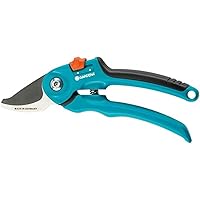 Gardena 8854, Two step adjustable Bypass Pruners with safety lock, For pruning and cutting flowers or branches, Made In Germany, Green,Steel, Max Ø: 20mm, Classic, S