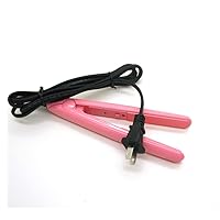 2 in 1 Mini Hair Straightener, Tourmaline Flat Iron for Short Hair Pixie Cut Hair Touch Control, Anti-Frizz Flat Iron for All Types of Hair(Pink, US Plug)