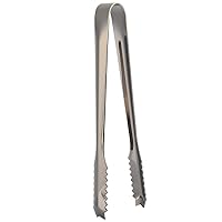Ice Tongs, 7 inch Stainless Steel Ice Tongs for Ice Bucket Small Serving Tongs with Teeth Food Appetizer Tongs Sugar Tongs for Kitchen Bar Party(Black)