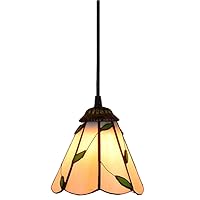 Green Leaf Glass Pendant Light Fixture Multi-Coloured Glass Single Head Hanging Lamp Bedroom Ceiling Lamp for Balcony Hallway Porch Ceiling Lighting Fixtures