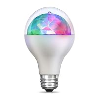 Feit Electric Multicolor Changing Disco Party LED Light Bulb, DISCO1/LED, A19, RGB, RGB Multicolor, 5.3