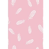 Feather Composition Notebook: 8.5 X 11 Standard Wide Ruled Paper Lined Journal, White Feather Pattern On Pink Cover - A Useful Gift For Teenagers