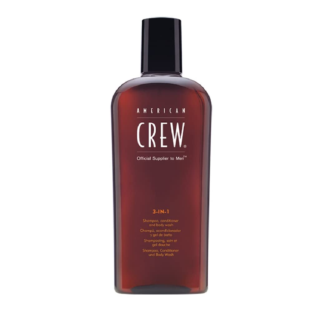 Shampoo, Conditioner & Body Wash for Men by American Crew, 3-in-1, 8.4 Fl Oz