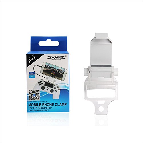 Dobe Mobile Smart Phone Clip Mount Holder White for Sony PlayStation 4 Dualshock 4 Controller