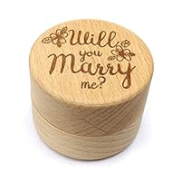 AN207 Personalized Engraving Rustic Wedding Wooden Ring Box Jewelry Trinket Storage Container Holder Custom Will You Marry Me Rings Small Jewelry