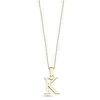 100% 14k Real Gold Necklace - Dainty Charm Alphabet Letter Initial Necklaces for Women, Girls, Mom, Grandma | Custom Pendant Jewelry for Her Birthday | Mothers Day Gifts for Mom | 18''