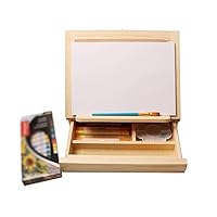 Portable Folding Easel for Art Students Portable Desktop Oil Painting Box Easel Outdoor Sketching Wooden Easel