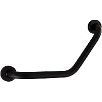 Curved Type Bathroom Bathtub Handrail, Stainless Steel Chromed Shower Grab Bar Toilet Anti-Skid Safety Handle for Elderly Children Safe Angled Grab Bar Showers Round Black QLONG