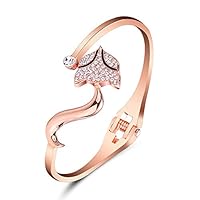 Frienemy Presents Crystal Fox Bangle Bracelet for Women and Girls (Rose Gold) #Frienemy-2014