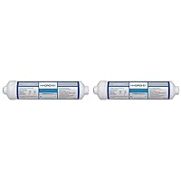 ICF-10Q Inline Post Activated Carbon Water Filter Replacement Cartridge with 1/4-Inch Quick Connect for Refrigerator, Ice Maker, RO Reverse Osmosis System, 2000 Gallons (2 Pack)