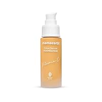 Mamaearth Glow Serum Foundation - Crème Glow Shade | with Vitamin C & Turmeric | Up to 12 Hour Buildable Coverage | Waterproof & Lightweight | 1.01 Fl Oz (30ml)