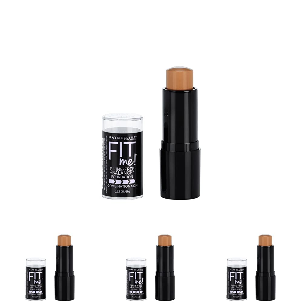 Maybelline New York Fit Me Shine-Free + Balance Stick Foundation, Toffee, 0.32 oz. (Pack of 4)