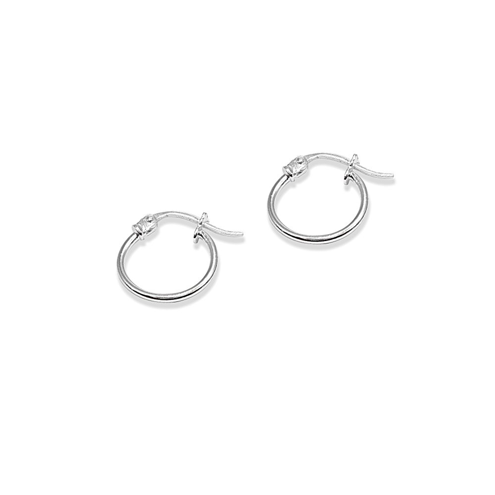 Sterling Silver Thin Light Polished Round Post Hoop Earrings for Women Girls Men, 1-3 Pairs Jewelry Sets