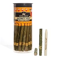 King Palm Mini Flavored Cones - (20 Rolls Total) - Natural Pre Roll Palm Leafs - All Natural Cones - Corn Husk Filter - Squeeze & Pop Pre Rolls - Organic Flavored Pre Rolled Cones (Honey Pot)