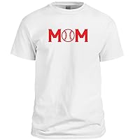 Women's Classic Fit Red Baseball Mom Short Sleeve Shirt