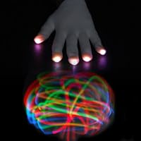 Red Blue Green 4 Speed Multi Color LED Lighted Up Raver White Gloves w/o Batteries ( Birthday Rave Party Club Dance Show Gear Supplies )