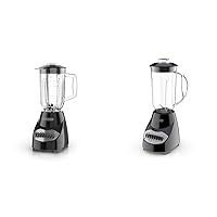 BLACK+DECKER 10-Speed Countertop Blender Bundle with 5-Cup Glass and 6-Cup Plastic Jars, Stainless Steel Blades