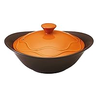 Narumi 41115-33021 Cook Bowl with Lid, Orange, 20.3 fl oz (600 cc), Heat Resistant Ceramic