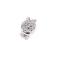 JOE FOREMAN 9mm 2 Strands Filigree 14K White Gold Filled Pearl Box Snap Necklace Clasp for DIY Jewelry Craft Making Necklace Bracelets Supplies Findings