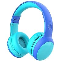 gorsun Bluetooth Kids Headphones with Microphone,Children's Wireless Headsets with 85dB Volume Limited Hearing Protection,Stereo Over-Ear Headphones for Boys and Girls (Blue)